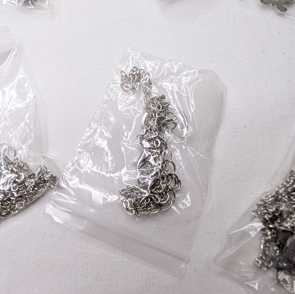 Six Pairs Silver Toned Charm Necklaces NEW - Picture 7 of 7